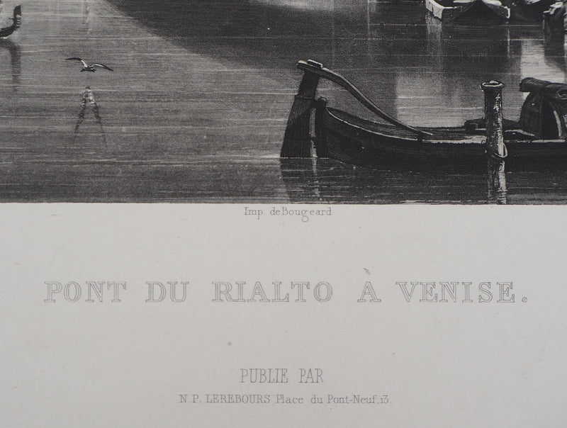 Frédéric MARTENS : Pont du Rialto à Venise - Gravure (détail)