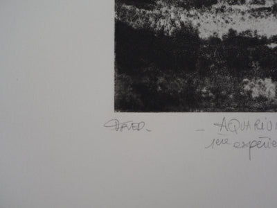 Fred MARTIN : Aquarium - Gravure (détail)