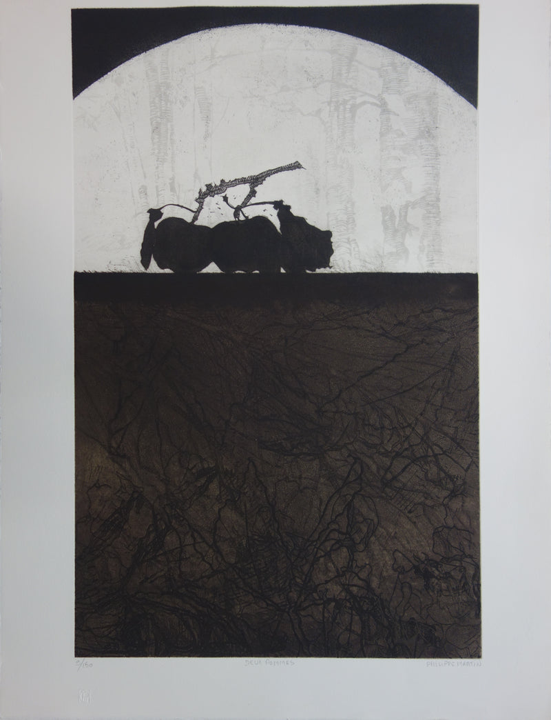 Philippe MARTIN : Deux pommes - Gravure
