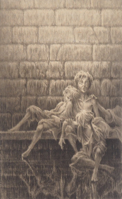Jean-Michel MATHIEUX-MARIE : Abri de nuit - Gravure (détail)