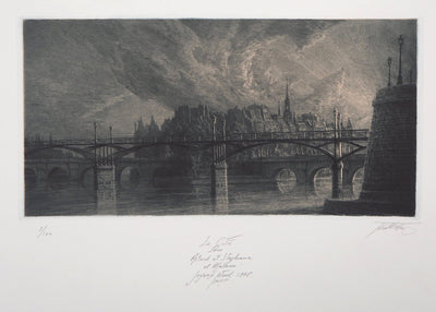 Jean-Michel MATHIEUX-MARIE : Île de la Cité, Paris - Gravure