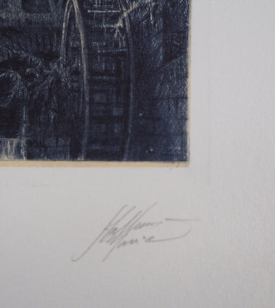 Jean-Michel MATHIEUX-MARIE : La Flèche - Gravure (détail)