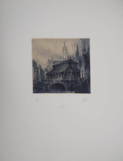 Jean-Michel MATHIEUX-MARIE : La Flèche - Gravure (détail)