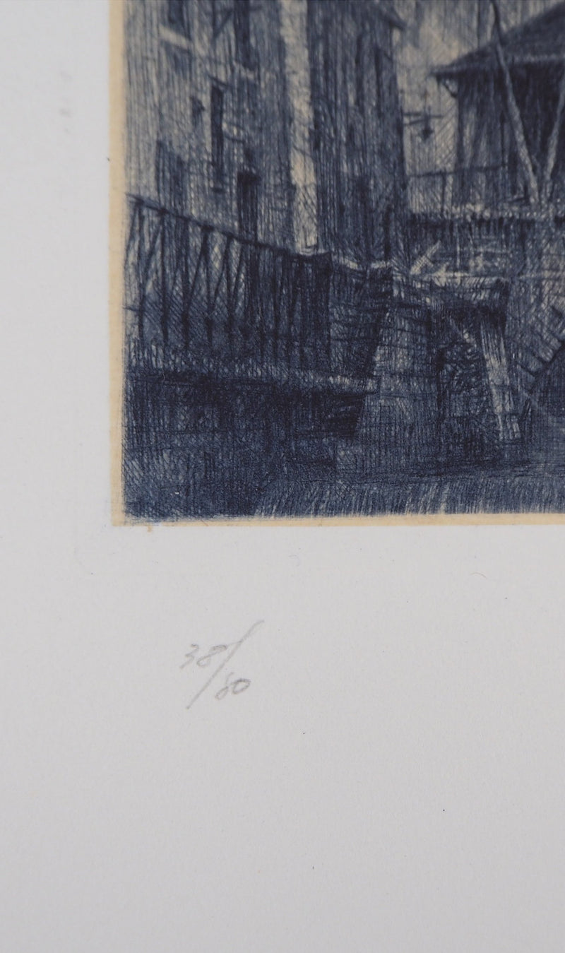 Jean-Michel MATHIEUX-MARIE : La Flèche - Gravure (détail)