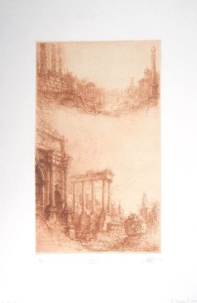 Jean-Michel MATHIEUX-MARIE : Forum romain - Gravure