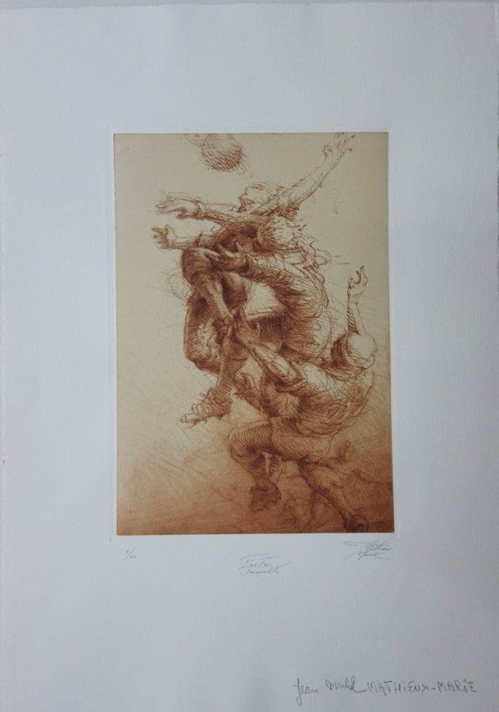 Jean Michel MATHIEUX-MARIE : Montée vers le ciel - Gravure (détail)