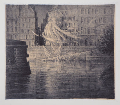 Jean-Michel MATHIEUX-MARIE : Quai Henri IV, Paris - Gravure