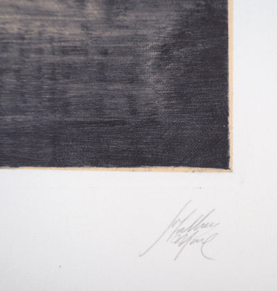 Jean-Michel MATHIEUX-MARIE : Quai Henri IV, Paris - Gravure (détail)