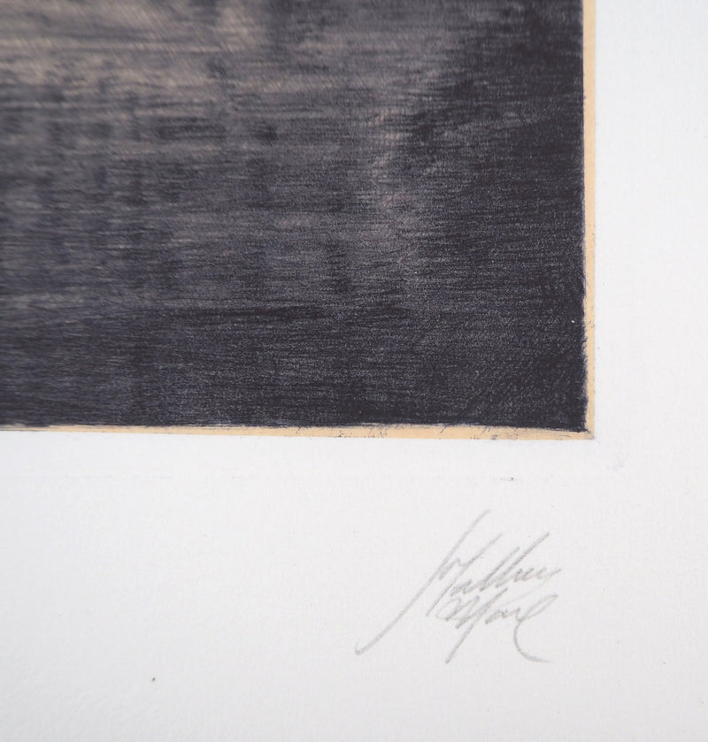 Jean-Michel MATHIEUX-MARIE : Quai Henri IV, Paris - Gravure (détail)