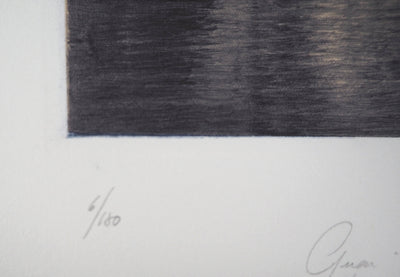 Jean-Michel MATHIEUX-MARIE : Quai Henri IV, Paris - Gravure (détail)