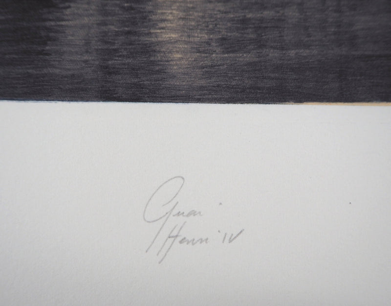 Jean-Michel MATHIEUX-MARIE : Quai Henri IV, Paris - Gravure (détail)