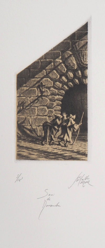 Jean-Michel MATHIEUX-MARIE : Son de dimanche - Gravure