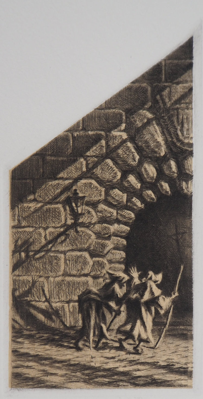 Jean-Michel MATHIEUX-MARIE : Son de dimanche - Gravure (détail)