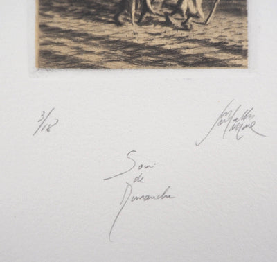 Jean-Michel MATHIEUX-MARIE : Son de dimanche - Gravure (détail)