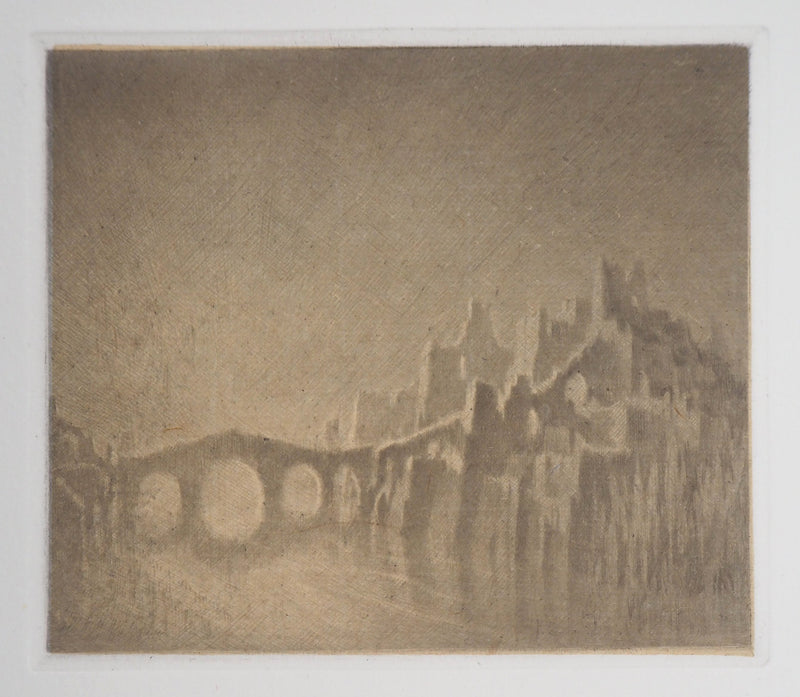 Jean-Michel MATHIEUX-MARIE : Ville de ruines - Gravure