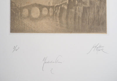 Jean-Michel MATHIEUX-MARIE : Ville de ruines - Gravure (détail)