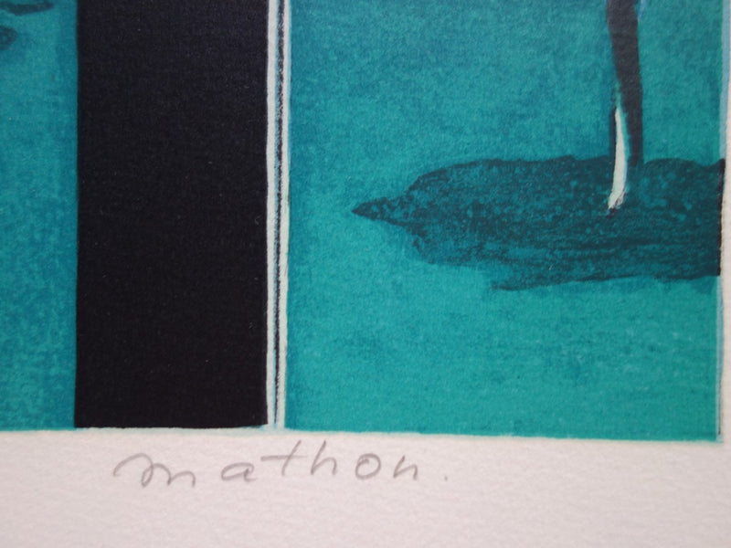  MATHON : Hommage à Magritte - Lithographie (détail)