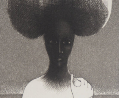 Michel MATHONNAT : Femme champignon - Gravure (détail)
