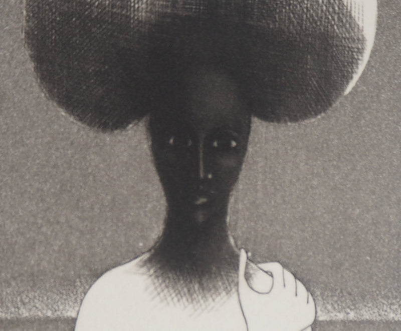 Michel MATHONNAT : Femme champignon - Gravure (détail)