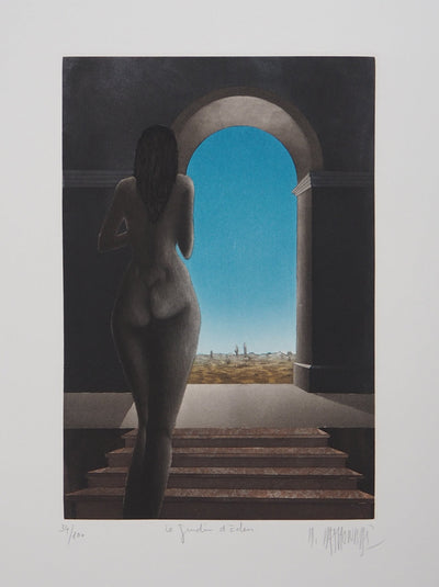 Michel MATHONNAT : Le jardin d'Eden - Gravure