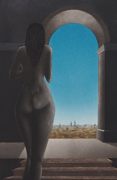 Michel MATHONNAT : Le jardin d'Eden - Gravure (détail)