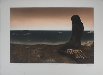 Michel MATHONNAT : Et la mer s'est retirée - Gravure