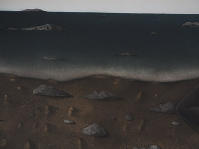 Michel MATHONNAT : Et la mer s'est retirée - Gravure (détail)