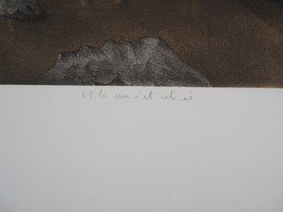 Michel MATHONNAT : Et la mer s'est retirée - Gravure (détail)