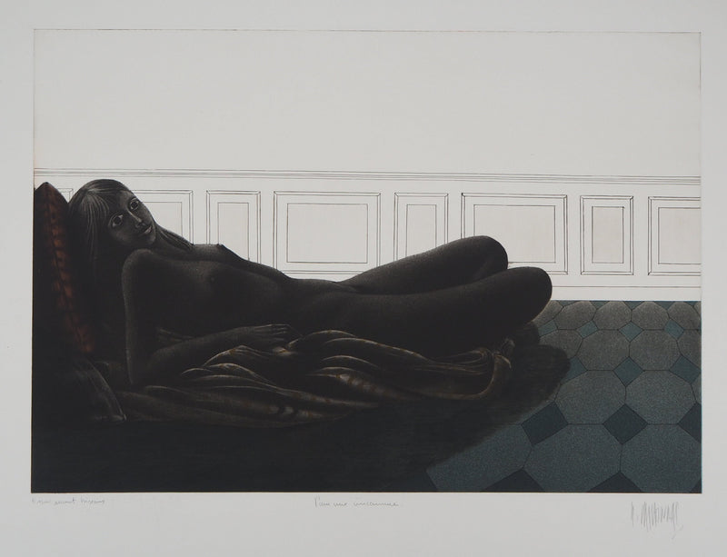 Michel MATHONNAT : Pour une inconnue - Gravure