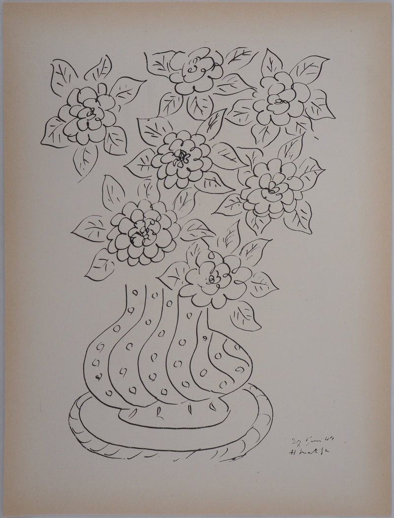 Henri MATISSE : Bouquet de fleurs, 1946 - Lithographie