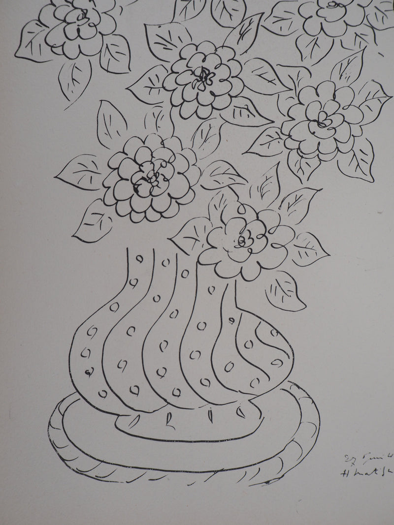 Henri MATISSE : Bouquet de fleurs, 1946 - Lithographie (détail)