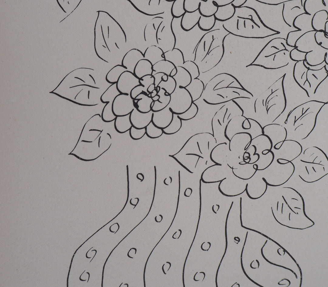 Henri MATISSE : Bouquet de fleurs, 1946, Lithographie
