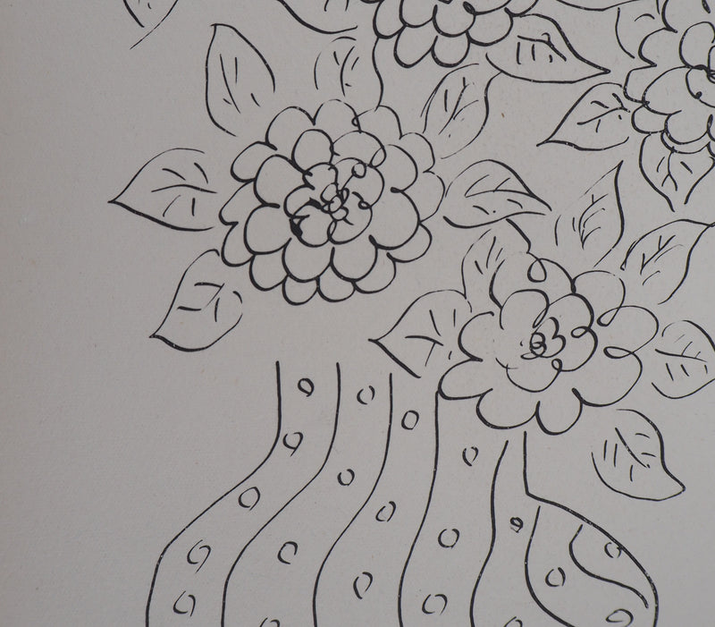 Henri MATISSE : Bouquet de fleurs, 1946 - Lithographie (détail)