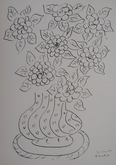 Henri MATISSE : Bouquet de fleurs, 1946 - Lithographie (détail)