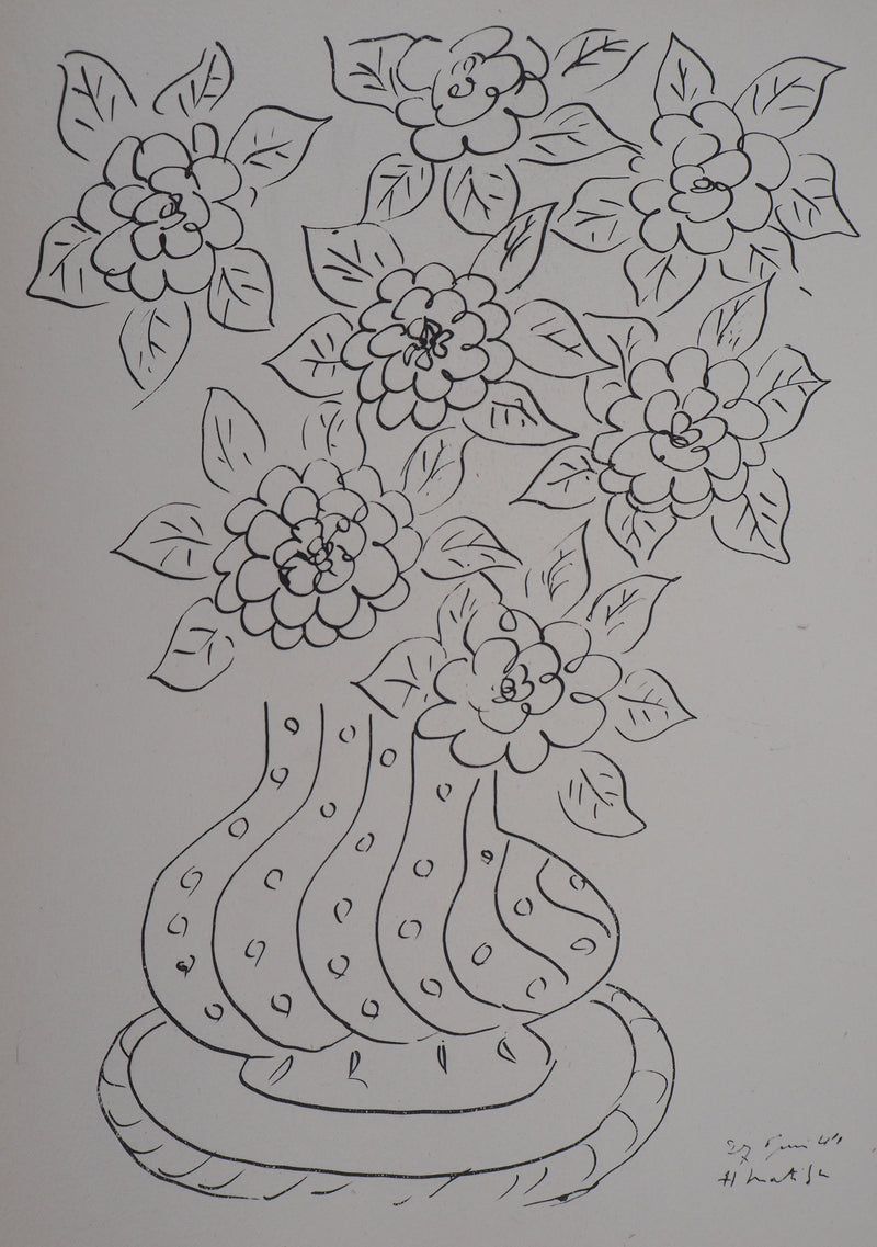 Henri MATISSE : Bouquet de fleurs, 1946 - Lithographie (détail)