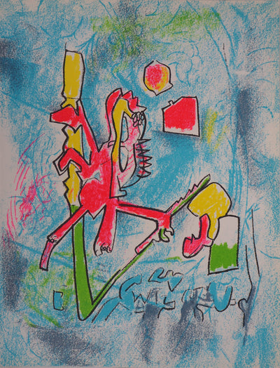 Roberto MATTA : Créature surréaliste (Tout se tient), Lithographie originale (vue générale) - Crédit photo : Galerie Art.Paris