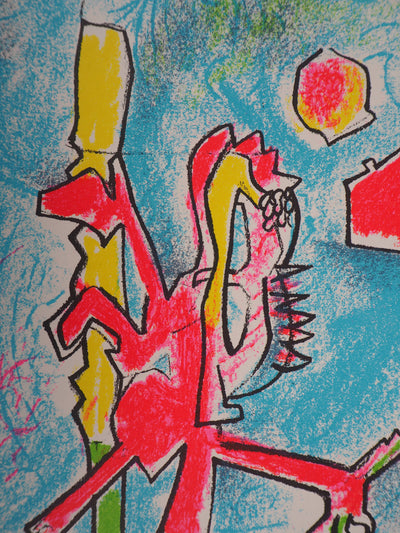 Roberto MATTA : Créature surréaliste (Tout se tient), Lithographie originale (photo de détail 3) - Crédit photo : Galerie Art.Paris