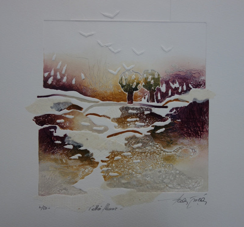 Francis MEAN : Vallée fleurie - Gravure (détail)