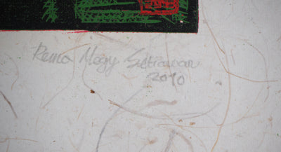 Reno MEGY SETIAWAN : Wild Rose I - Gravure sur bois (détail)