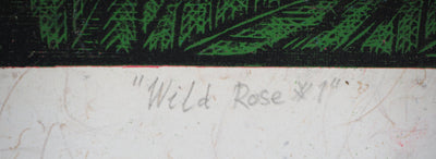 Reno MEGY SETIAWAN : Wild Rose I - Gravure sur bois (détail)