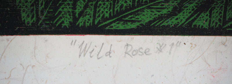 Reno MEGY SETIAWAN : Wild Rose I - Gravure sur bois (détail)