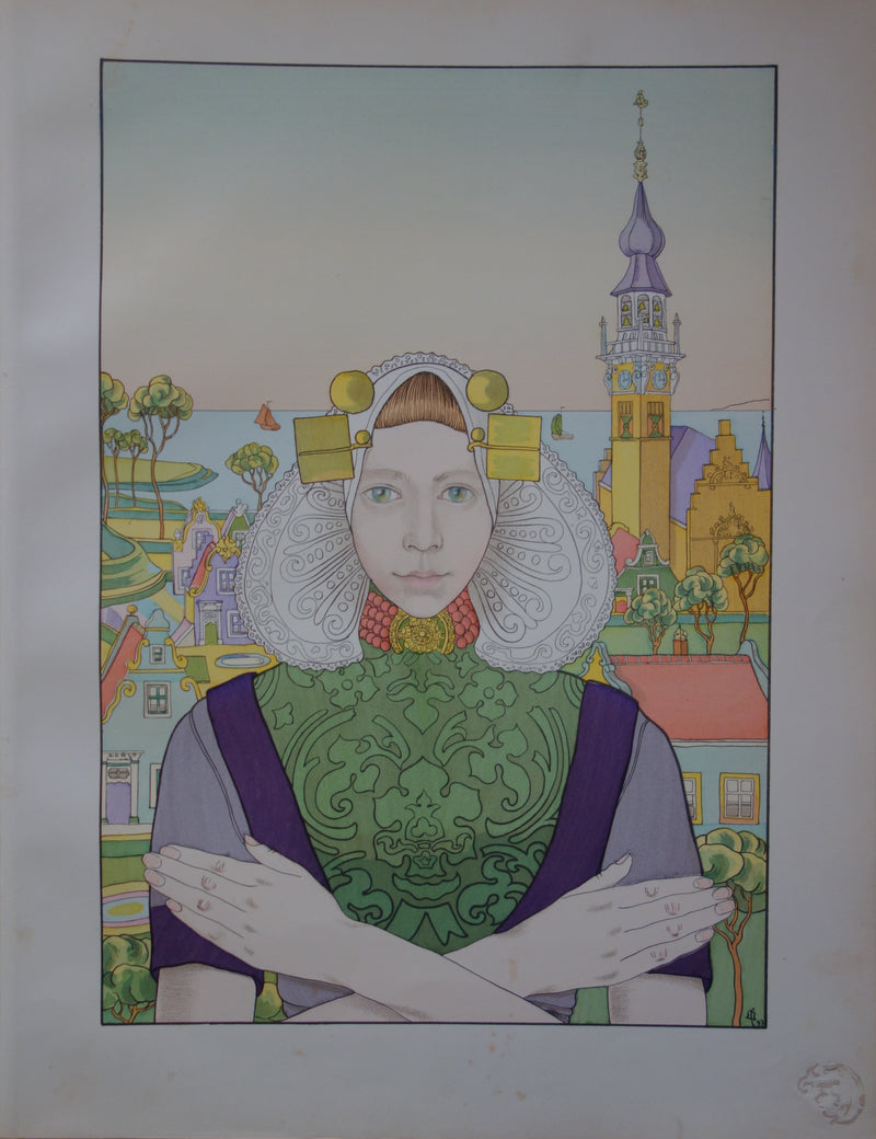 Franz MELCHERS : Phalène des Iles de la Mer - Lithographie (détail)