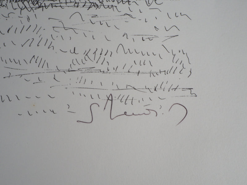 Serge MENDJISKY : Course vu de dos - Lithographie (détail)