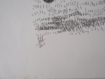 Serge MENDJISKY : Course de cheval, les jockeys - Lithographie (détail)