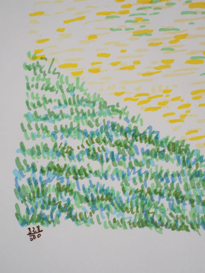 Serge MENDJISKY : Equitation, Avant la course - Lithographie (détail)