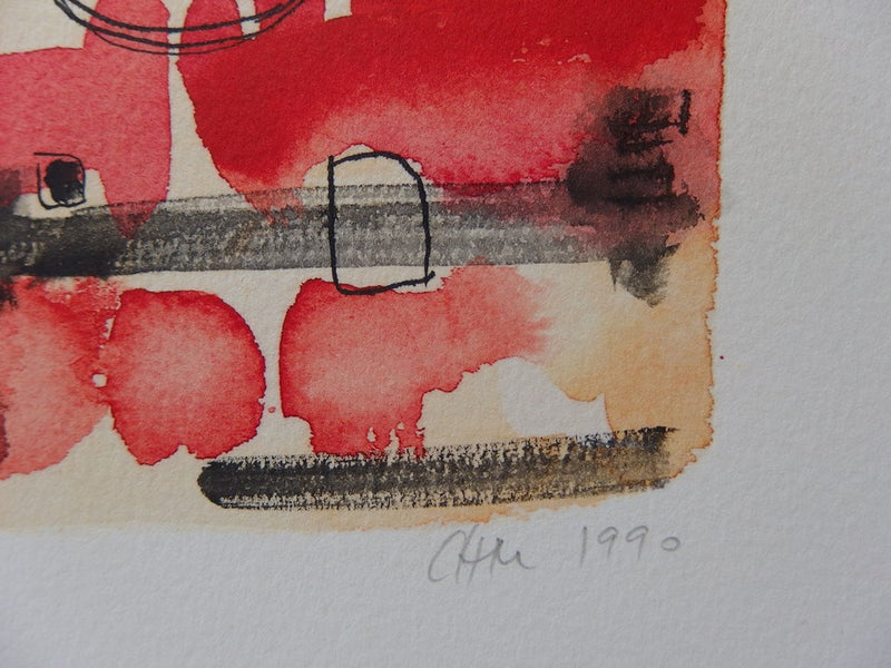Christiane MENETREY : Paysage surréaliste - Lithographie (détail)