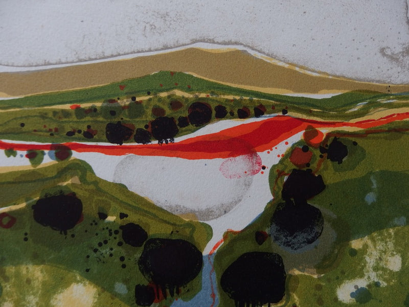 Frédéric MENGUY : Chemin à la campagne - Lithographie (détail)