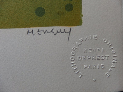 Frédéric MENGUY : Chemin à la campagne - Lithographie (détail)