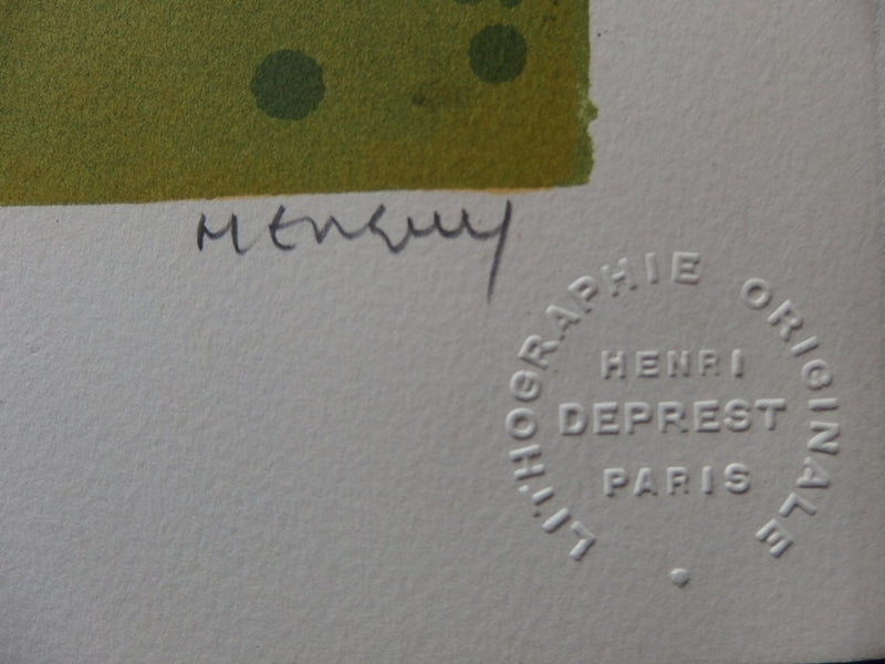 Frédéric MENGUY : Chemin à la campagne - Lithographie (détail)