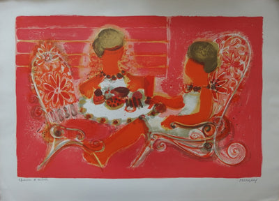 Frédéric MENGUY : L'heure du thé - Lithographie
